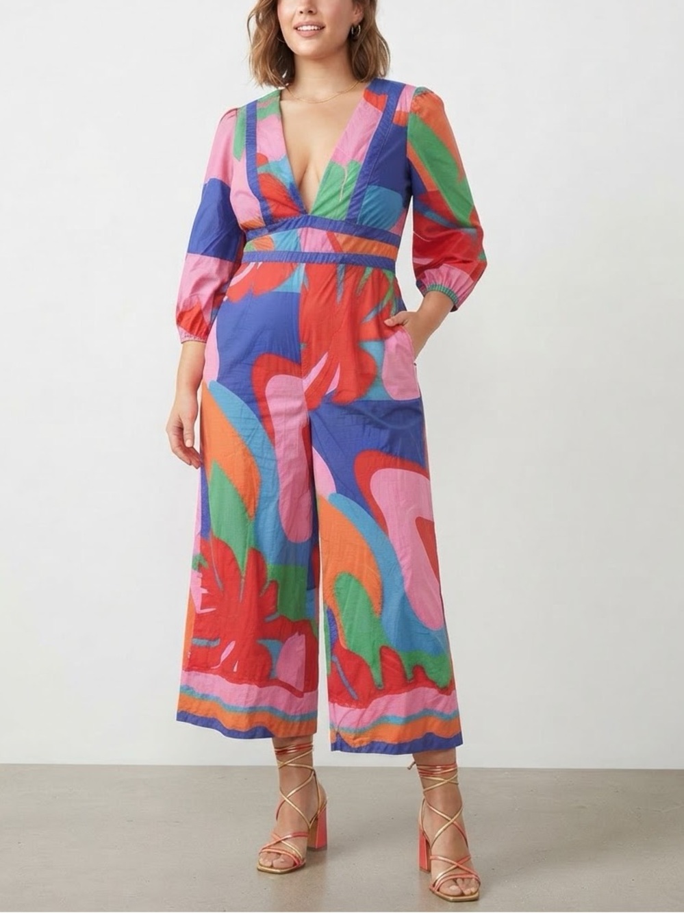 Farm Rio Abstract Print Wide-Leg Jumpsuit - Picture 1 of 10